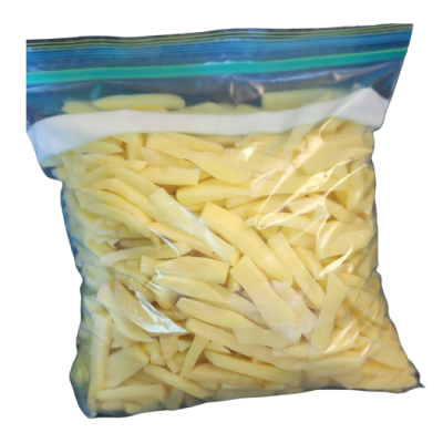 Pomme de terre découpée pour frites (en paquet de 1 kg)